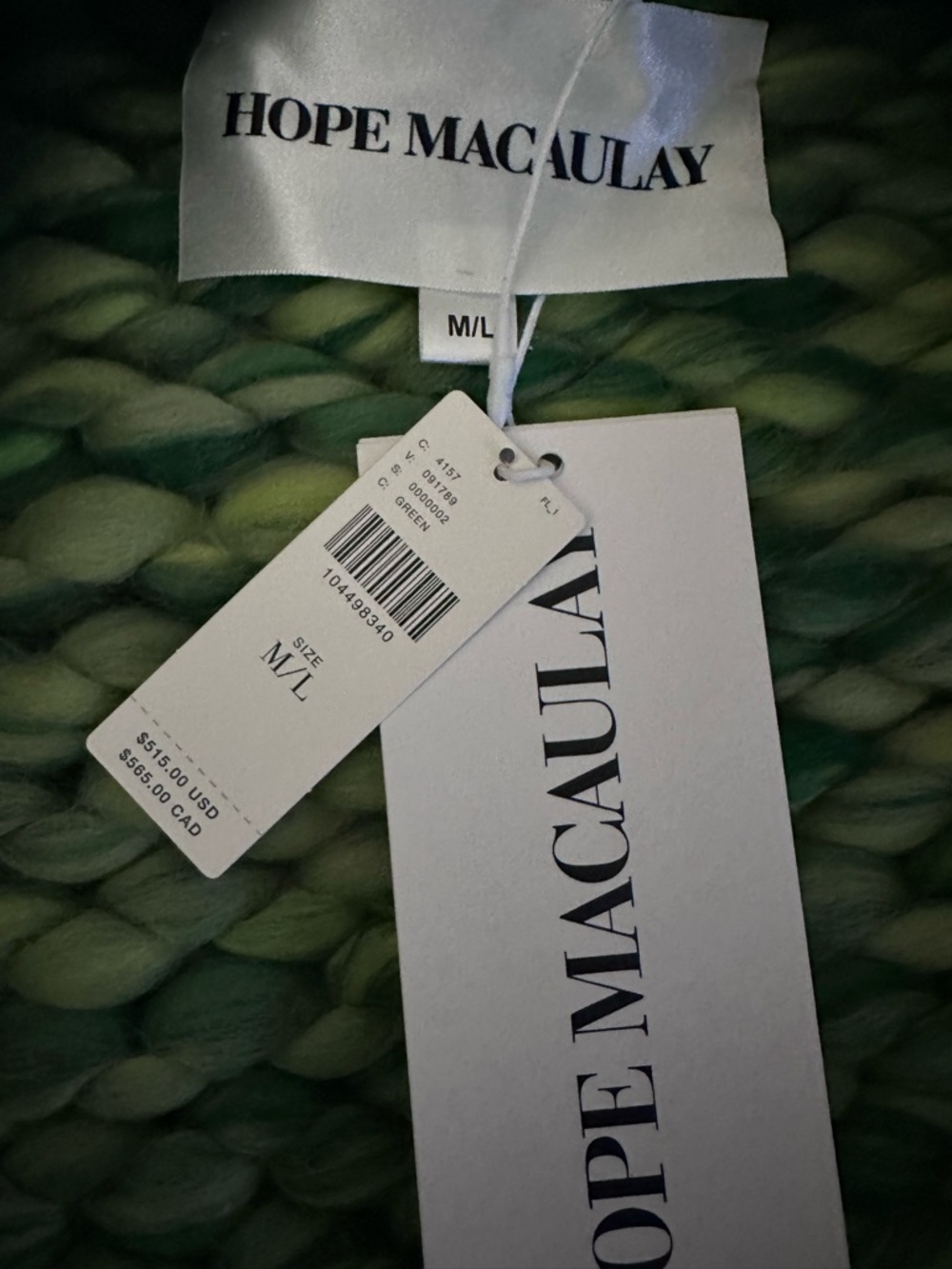 Hope Macaulay Colossal Wool Cardigan NWT Size M/L HANDMADE - Picture 5 of 8